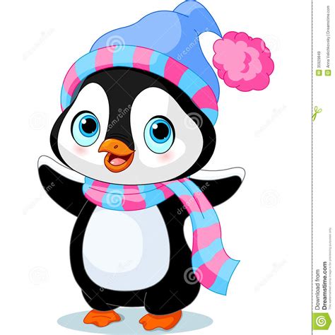 Cute Winter Penguin Royalty Free Stock Images Image 35929849