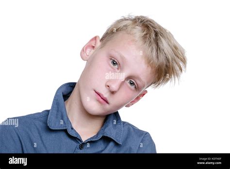 Serious 10 Years Old Boy Stock Photo Alamy