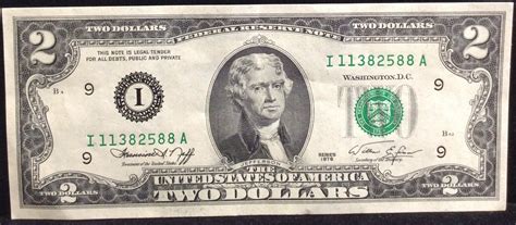 1976 Series Two Dollar Bills Coin Box