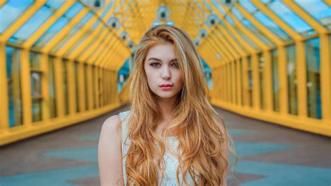 Brown Eyes Woman Model Girl Depth Of Field Long Hair Redhead Wallpaper Coolwallpapersme