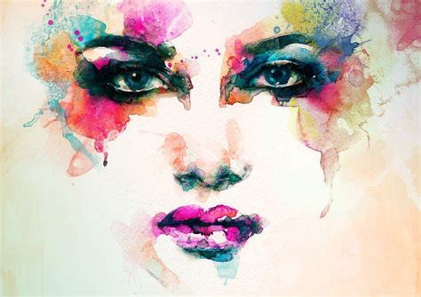 Pixerstick Wall Mural Woman Portrait Abstract Watercolor Fashion