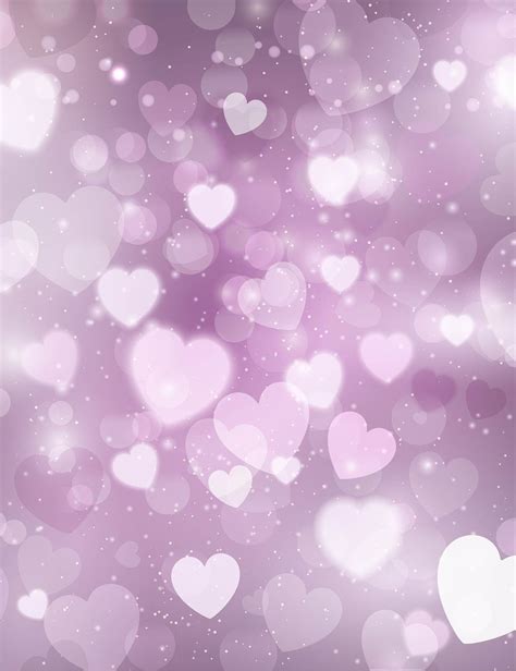 Abstract Bokeh Pink Hearts Sparkle Background For