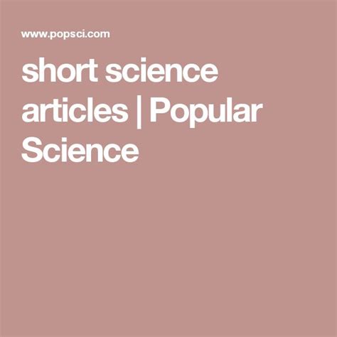 Short Science Articles Archives