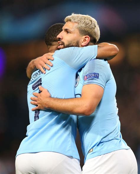 Sergio Aguero Of Manchester City Celebrates After Scoring Their Manchester City Soccer