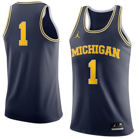 Jordan Brand Michigan Wolverines Navy Authentic Basketball Jersey