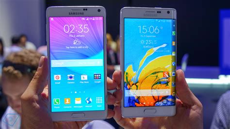 Samsung Galaxy Note 4 Vs Galaxy Note Edge On A Thin Line