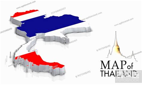 Map Of Thailand With Flag Isolated On White Stock Photo Picture And Low Budget Royalty Free