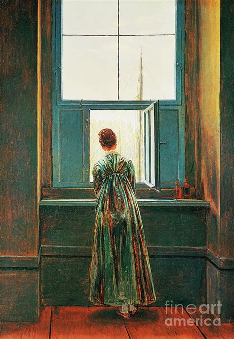 Woman At Window Painting By Caspar David Friedrich