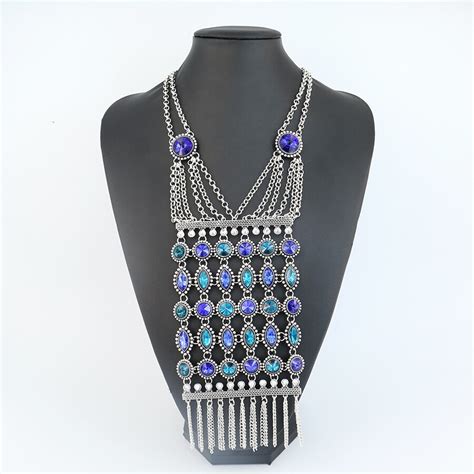 Jianxi Pendant Necklace Bohemian Crystal Variety Of Colors Retro Style