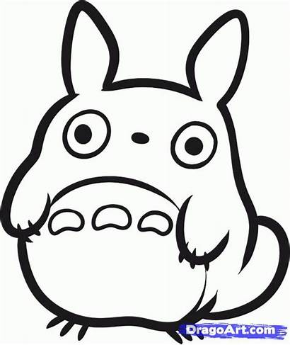 Totoro Chibi Coloring Neighbor Draw Pages Step