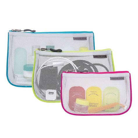Travelon Zippered Mesh Pouches 3 Pack Travelon Pouch Packing Tips