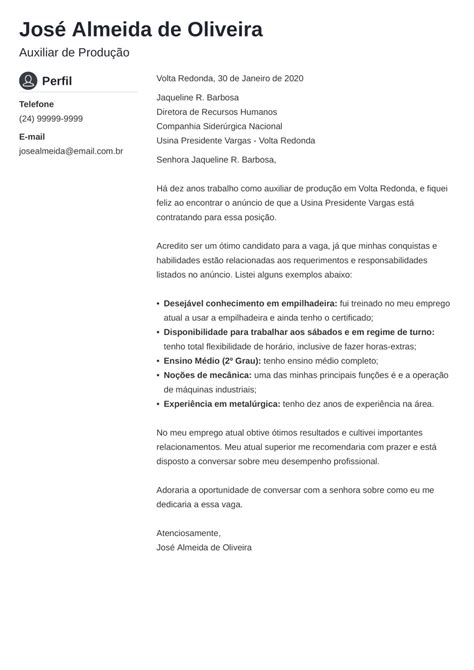 Modelo de carta de apresentação moderna para download