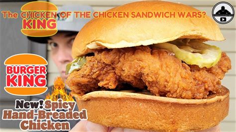 Burger King Spicy Hand Breaded Chicken Sandwich Review 🍔👑 🐔 Chicken