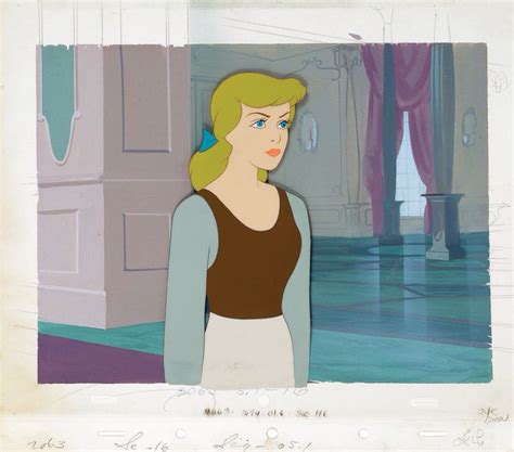 Production Cel And Production Background Featuring Cinderella From