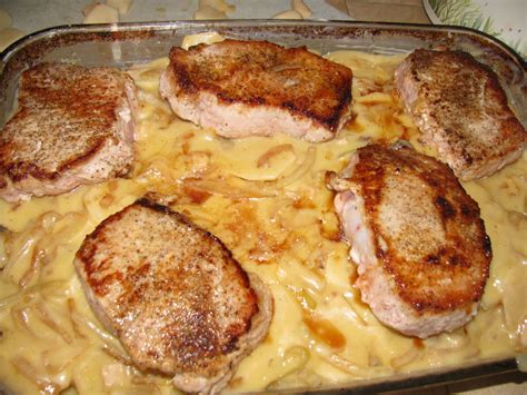 Easy baked pork chops with four ingredients: Fix it and Forget it Pork Chop Bake | .....and a sprinkle ...