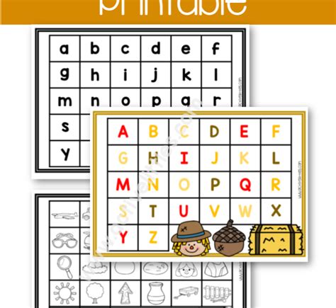 Thanksgiving Alphabet Match Printable Active Littles