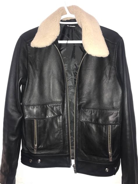 The Kooples Black Leather Biker Jacket With Removable Sheepskin Collar