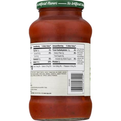 Ragu Simply Pasta Sauce Chunky Garden Vegetable 24 Oz From Safeway