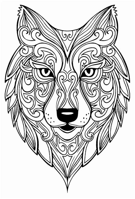 Animal Coloring Pages Wolf Face