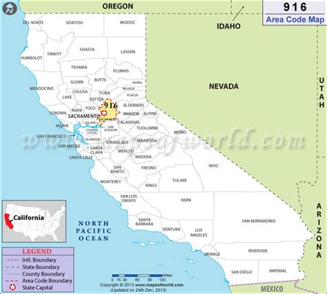 916 Area Code Map Where Is 916 Area Code In California