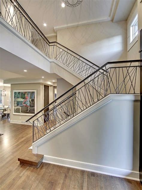 Supplier in canada for wrought iron, tube steel and stainless steel modern design stair spindles. Contemporary Stair With Hand Railing: Transitional Staircase Great House Both Outside And In ...