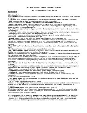 THE LEAGUE COMPETITION RULES Doc Template PdfFiller