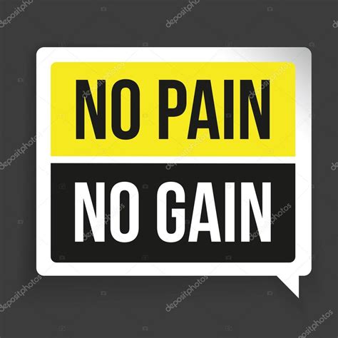 No Pain No Gain Workout And Fitness Motivation Quote Stock Vector