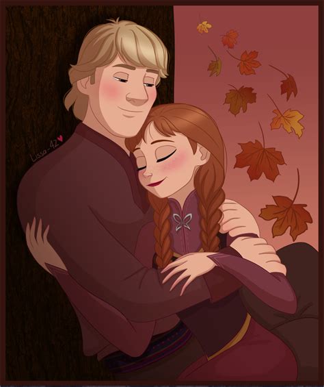 Anna And Kristoff S Romantic Moment In Autumn Fall Disney Princess Movies Cute Disney Frozen