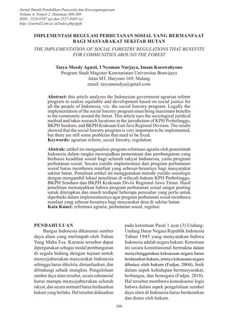 PDF Implementasi Regulasi Perhutanan Sosial Yang Berkemanfaatan Bagi
