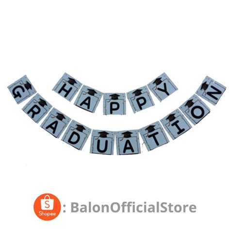 Jual Bunting Flag Happy Graduation Flag Banner Baner Tulisan Kertas