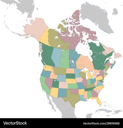 North America Map With Usa And Canada Royalty Free Vector