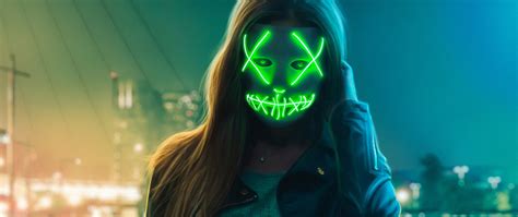 2560x1080 Neon Eye Mask Girl 2560x1080 Resolution Hd 4k Wallpapers