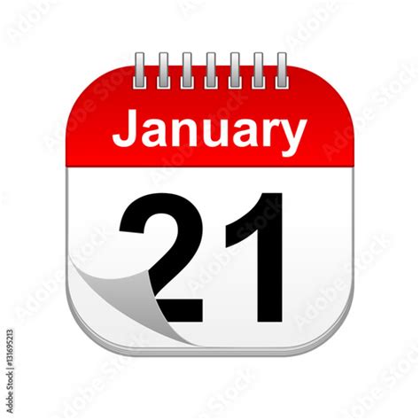January 21 Calendar Icon Stock Illustration Adobe Stock