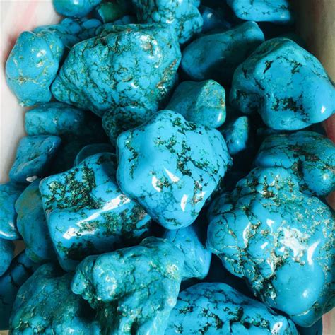 Raw Turquoise Tumbled Stones Rough Polished Healing Stone Etsy