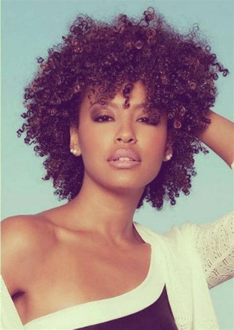 This shoulder length curly hairstyle with a side parting has. Curly hairstyles for black women, Natural African American Hairstyles