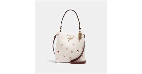 Coach Small Town Bucket Bag With Heart Floral Print Lyst