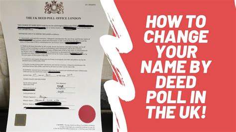 How To Get Your Name Legally Changed In The Uk By Deed Poll Youtube