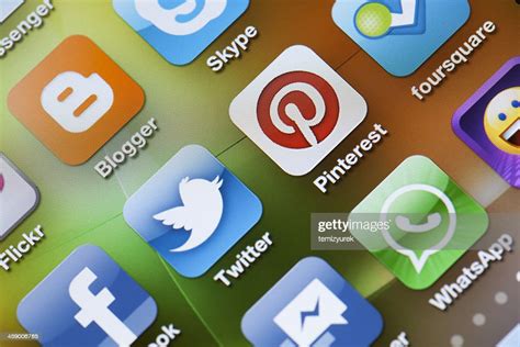 Social Media Apps On Apple Iphone 4 Screen High Res Stock Photo Getty