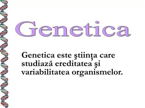 Ppt Genetica Este Tiin A Care Studiaz Ereditatea I Variabilitatea