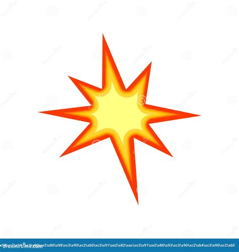 Boom Fire Icon Isolated On White Yellow Bursting Vector Illustration