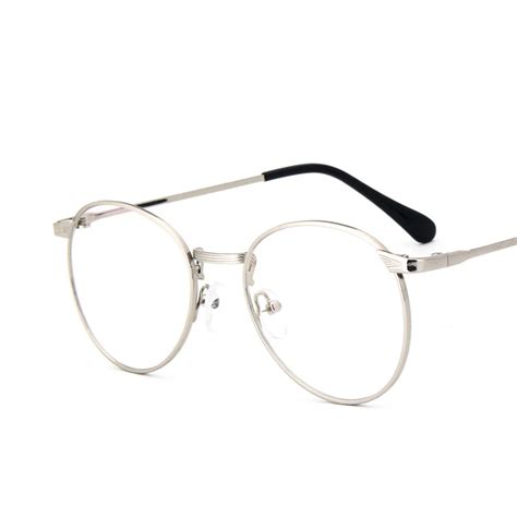 Engraving Round Thin Rim Vintage Retro Metal Fullrim Optical Prescription Eyeglasses Frames Men