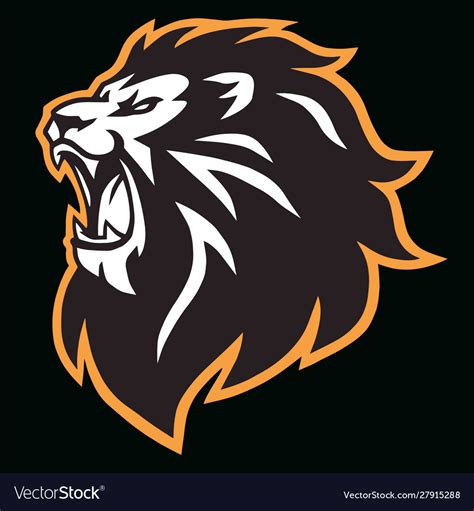 Angry Lion Head Roaring Esport Mascot Logo Vector Image