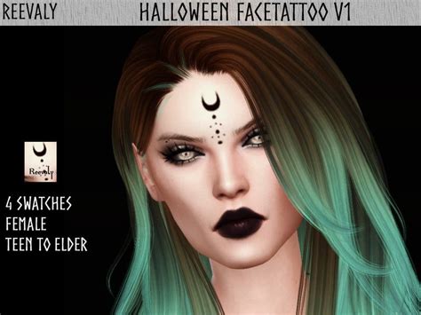Halloween Face Tattoo Sims Witchy Makeup Sims 4