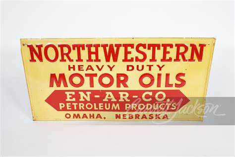 Circa 1940s 50s Northwestern Motor Oils Tin Sign