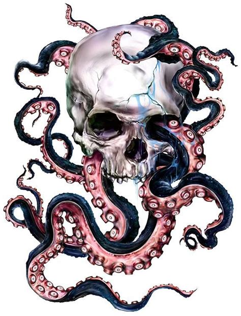 Pin By Deb On Tattoos Skulls Bones Skull Art Octopus Tattoo