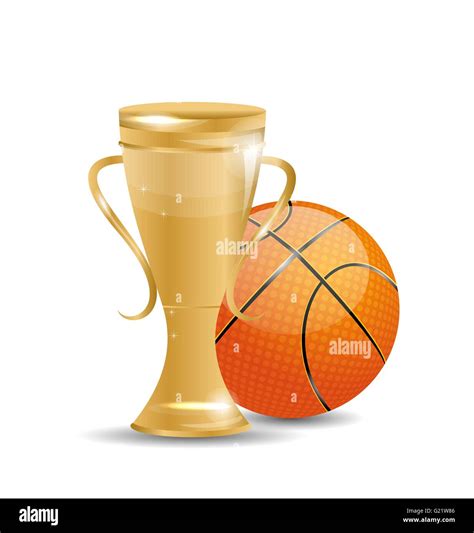 Golden Trophy With Basketball Ball Stock Vector Image And Art Alamy