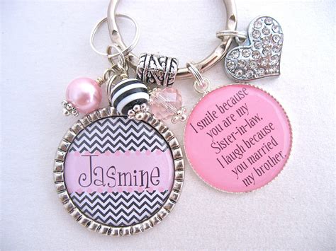 It adds drastically deeper bass to any wireless speaker. PERSONALIZED BFF Keychain Sister in law Gift Pink Black