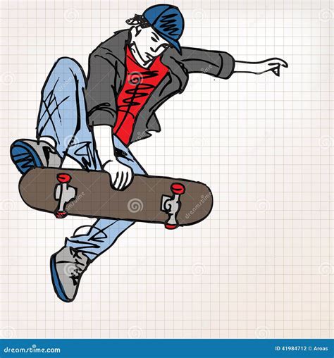 Skater Sketch Illustration Stock Vector Illustration Of Extreme 41984712