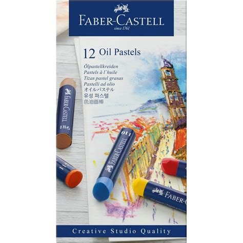 Faber Castell Oil Pastel Crayons 12 Vibrant Colors Beginner Oil