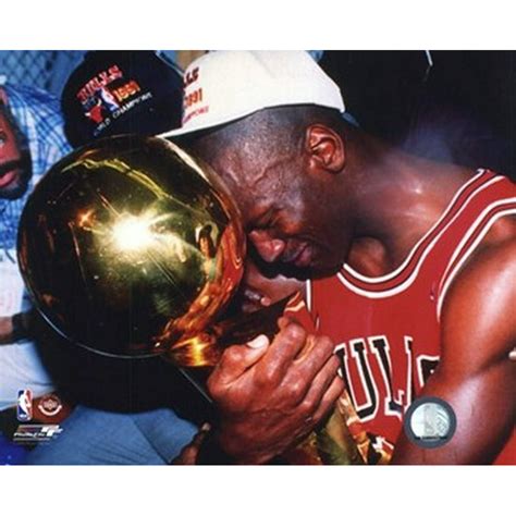 Michael Jordan Game 5 Of The 1991 Nba Finals With Championship Trophy